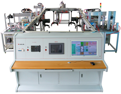 模塊式柔性自動環(huán)形生產(chǎn)線及工廠智能機器人應用實驗系統(tǒng)_上海碩博科教設備